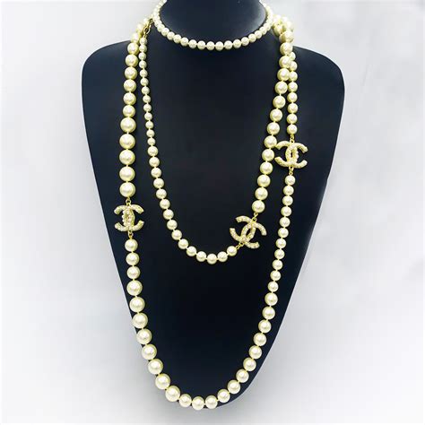 chanel double c necklace replica|authentic chanel pearl necklace.